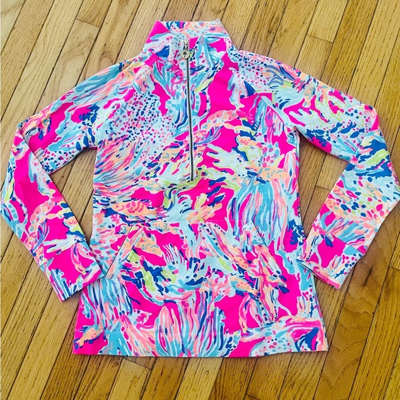 Lilly Pulitzer Vibrant Multicolor Long Sleeve 1/4 zip Top - Picture 1 of 5